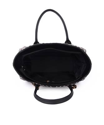 Black diamond pattern tote bag 4