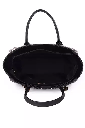 Black diamond pattern tote bag