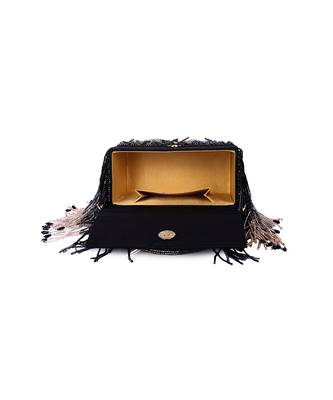 Black tasselly party clutch 4