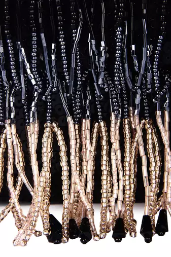Black tasselly party clutch