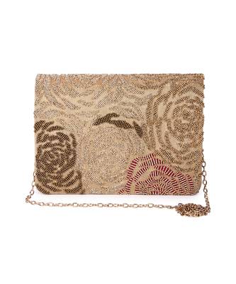 Golden rose subtle bead clutch 1