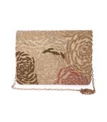 Golden rose subtle bead clutch