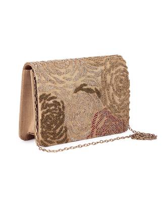 Golden rose subtle bead clutch 2