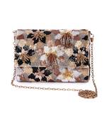 Golden multi floral latkan bag
