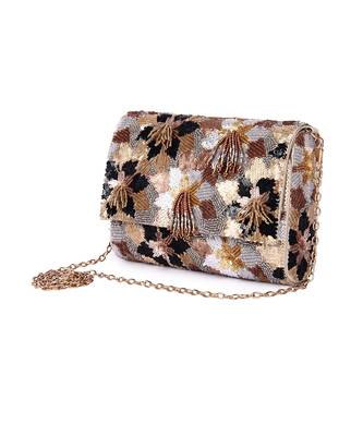 Golden multi floral latkan bag 3