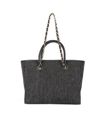 Black canvas tote bag 1