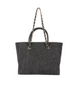 Black canvas tote bag