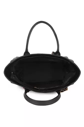Black canvas tote bag