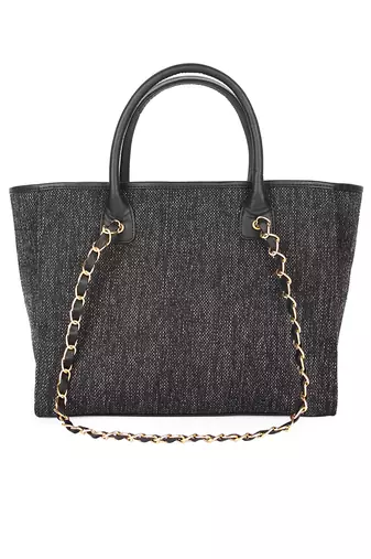 Black canvas tote bag