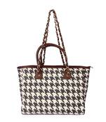 Black & white houndstooth tote bag