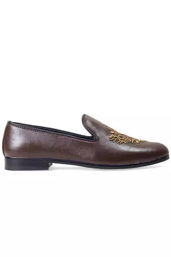 Brown regal bee slipons