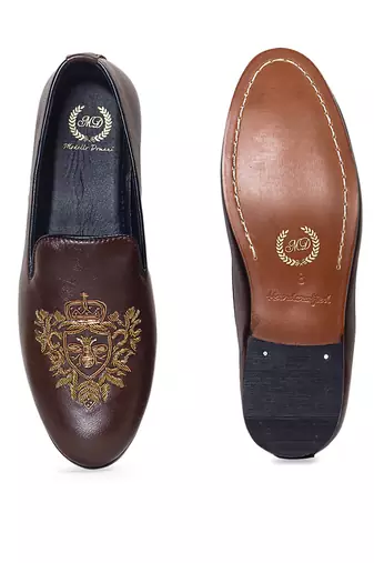 Brown regal bee slipons