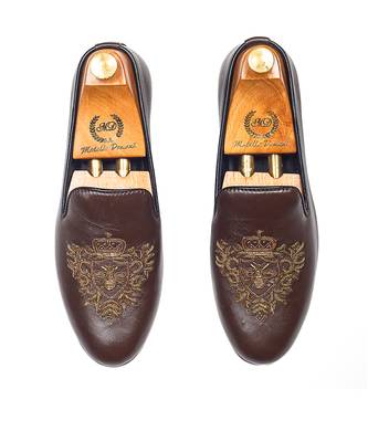 Brown regal bee slipons 4
