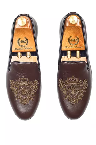 Brown regal bee slipons