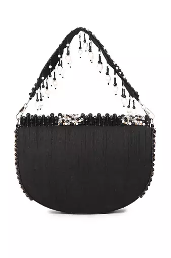 Black d shaped clutch