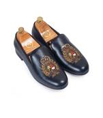 Black regal crest slipons