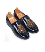 Patent black regal crest slipons