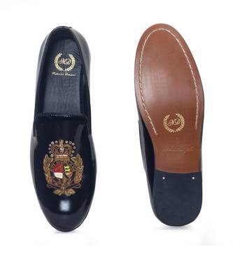 Patent black regal crest slipons 3