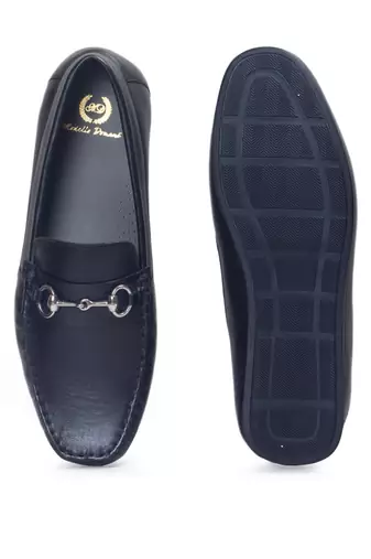 Black tuscany buckle leather loafers