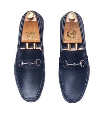 Black tuscany buckle leather loafers 4