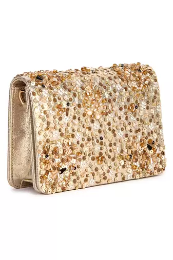 Golden party popper clutch