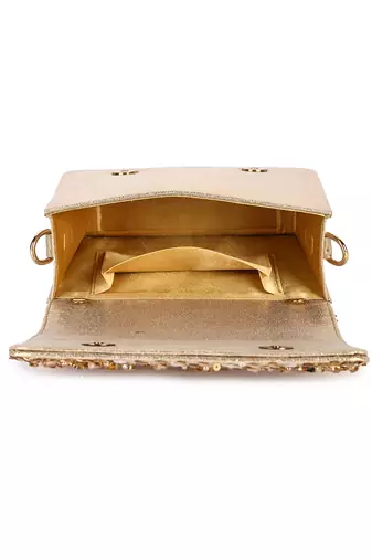 Golden party popper clutch