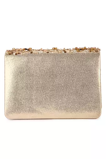 Golden party popper clutch
