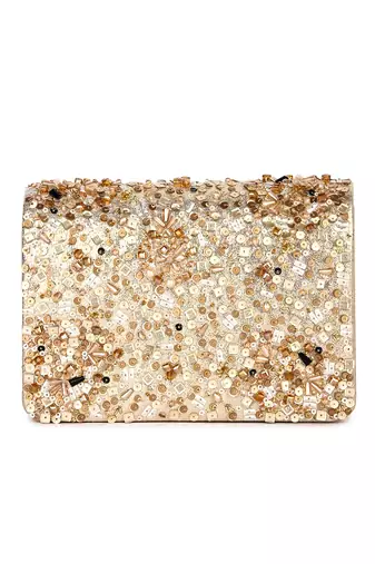 Golden party popper clutch