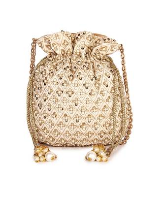 Beige all pattern potli bag 1