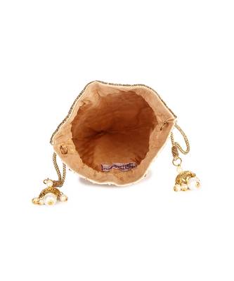 Beige all pattern potli bag 3
