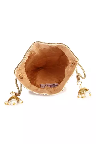 Beige all pattern potli bag