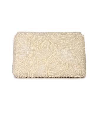 White tessellation white pearl clutch 4