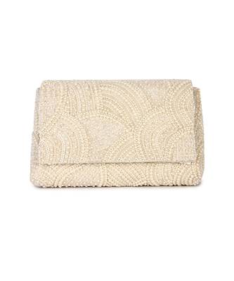 White tessellation white pearl clutch 5