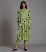 Green mati teen patti kurta set