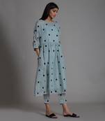 Blue teen patti kurta set