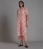 mati pink linen printed tunic dress