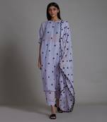 Blue Linen Printed Kurta Set