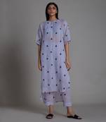 mati lavender trump card pants - striped linen