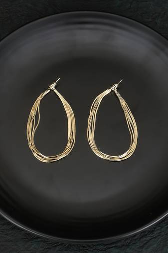 Women gold plated handcrafted dangle earrings