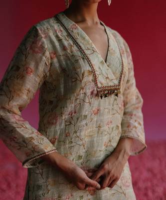 Green gulbag kurta set 4