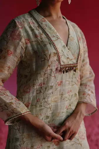 Green gulbag kurta set
