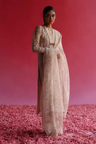 Pink gulbag kurta set