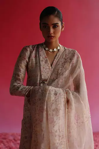 Pink gulbag kurta set