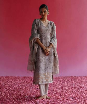 Grey swaroop kurta set 1