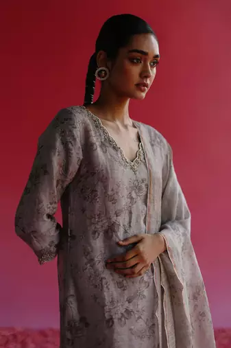 Grey swaroop kurta set