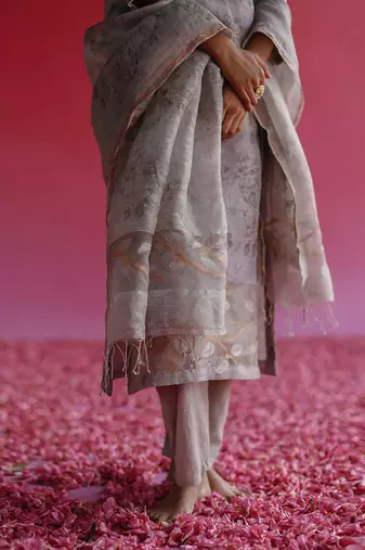 Grey swaroop kurta set