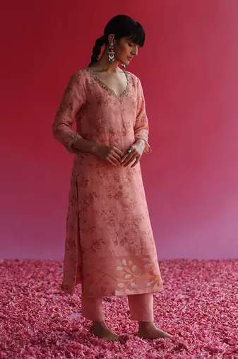 Pink swaroop kurta set