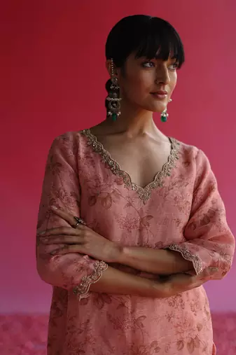 Pink swaroop kurta set