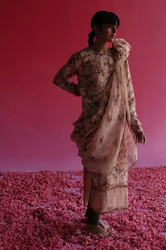 Pink aacho kurta set
