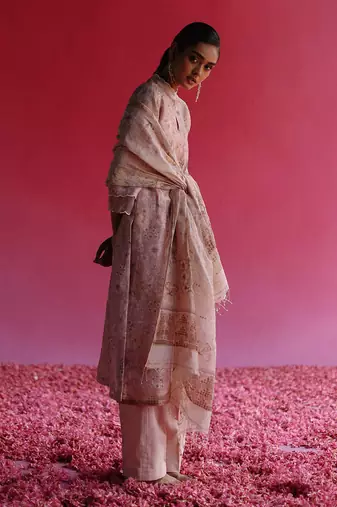Pink bagh kurta set